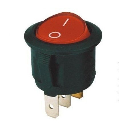 Interrupteur à bascule rond - 2 positions - rouge