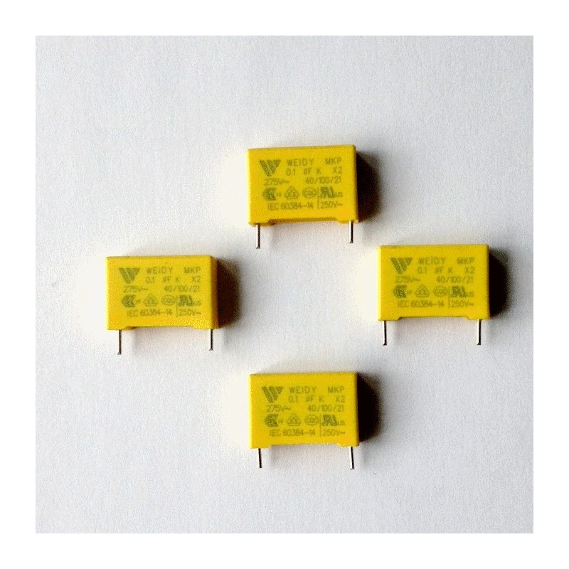 Condensateur d'antiparasitage 100NF ( 0.1MF -0.1µF) +-10% 275VAC